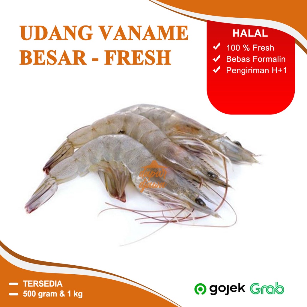 

UDANG VANAME PANAMI BESAR JERBUNG BEKU FROZEN 500 GRAM 1 KG PREMIUM BESAR