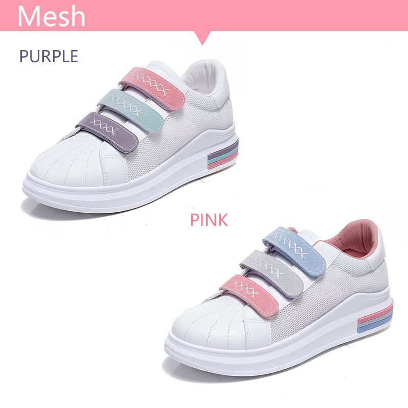 Sepatu Wanita Mesh Velcro Breathable Kasual Santai untuk