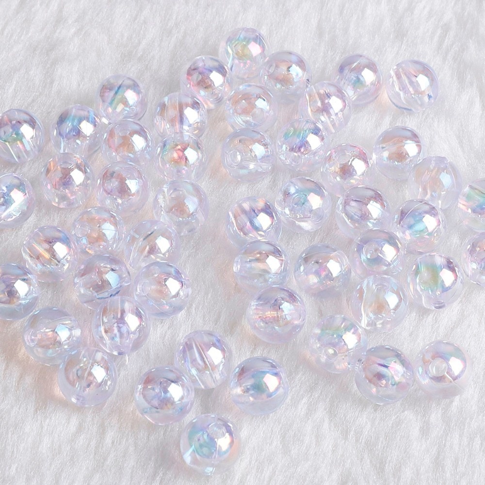 100 pcs/lot 6mm AB Rainbow Putaran Akrilik Beads Batal Longgar Beads Untuk Membuat DIY Perhiasan Temuan Kalung  Gelang Anting-Anting