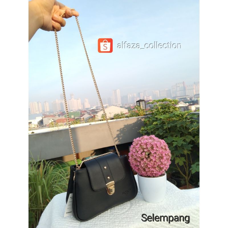 ALFAZA Tas Wanita Tali Rantai Mewah 3 in 1 ukuran 22x15cm