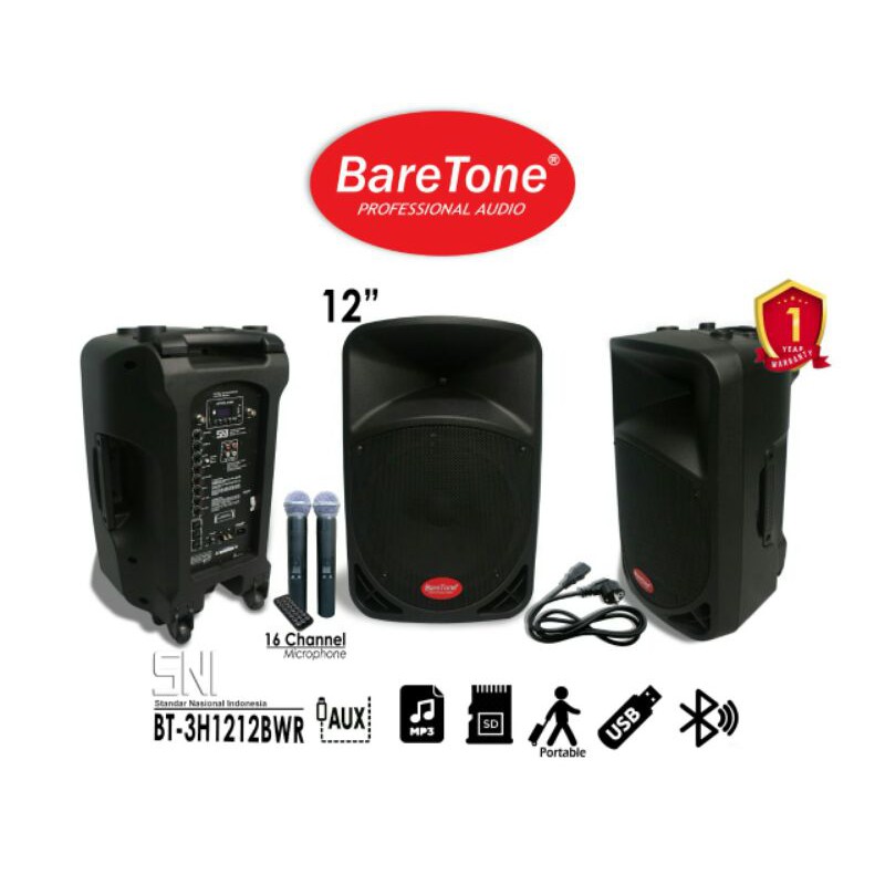 Speaker Portable Meeting Wireless BareTone 12"inch Max - 1212BWR Original