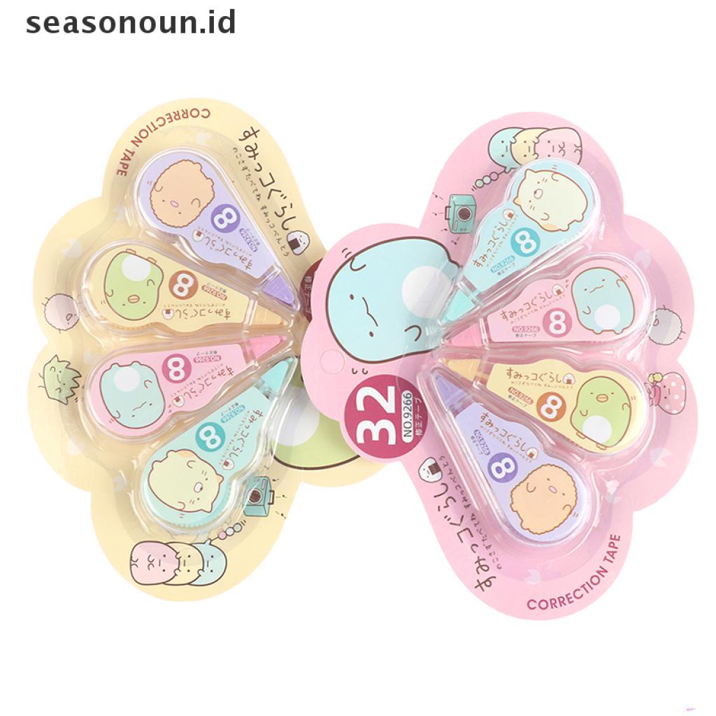 4pcs / Pak Correction Tape Warna Putih Untuk Stationery Sekolah / Kantor