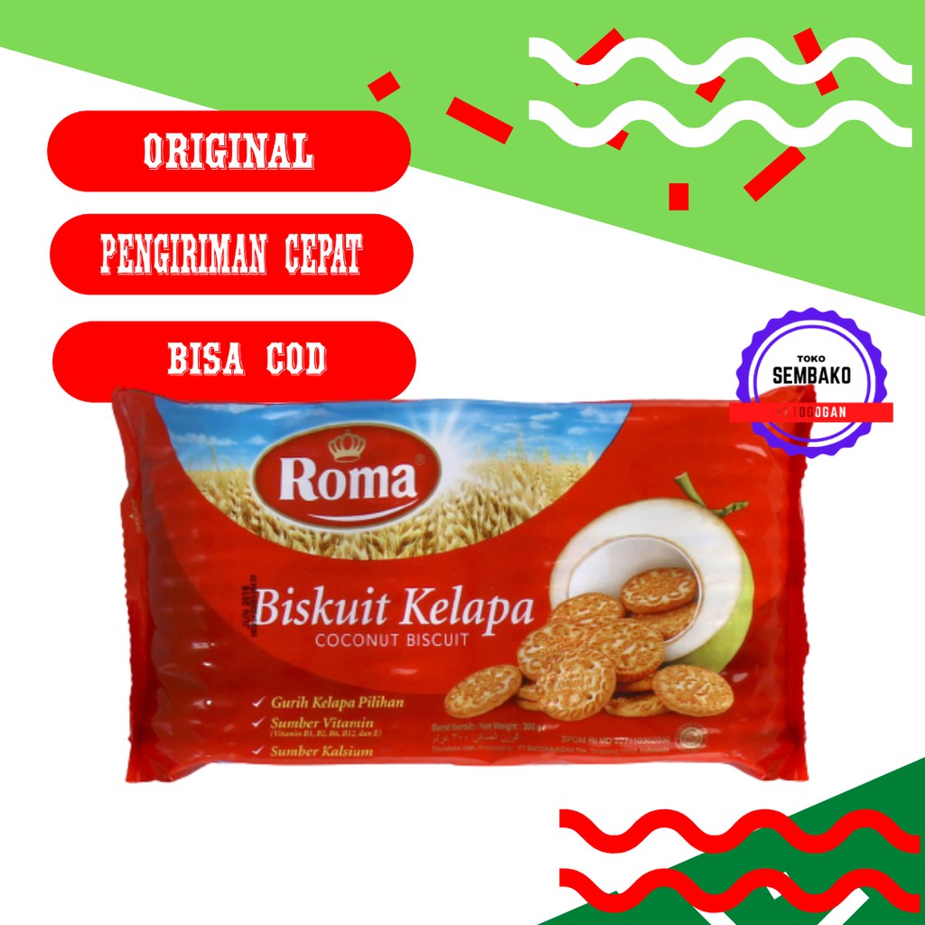 

Roma Kelapa Biskuit Kemasan Berat 300 Gram Toko Sembako Petogogan