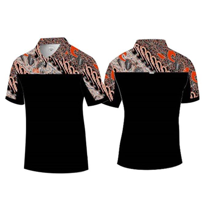 SALE Baju Polo Shirt Golf Polyester Drifit Batik Birdie - Hitam, S