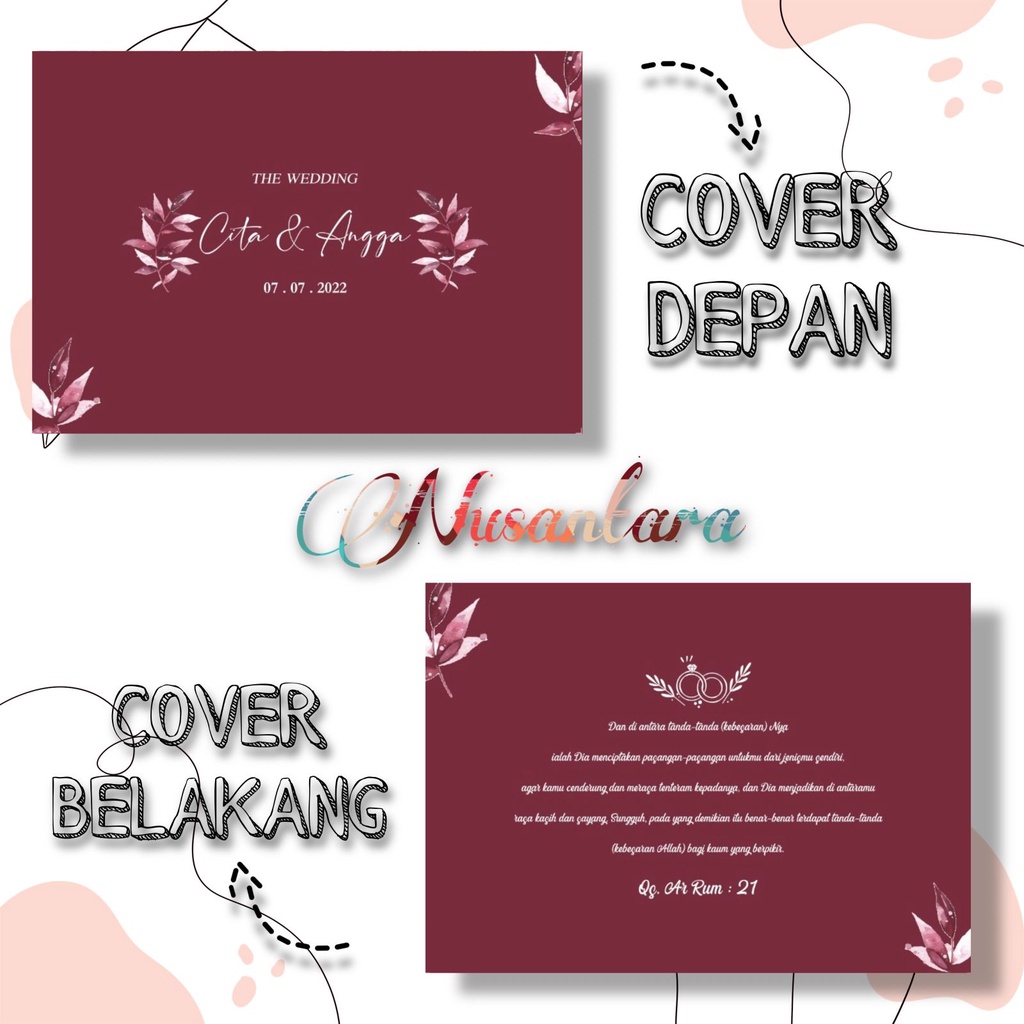 

Buku tamu pernikahan custom nama / Guest book wedding
