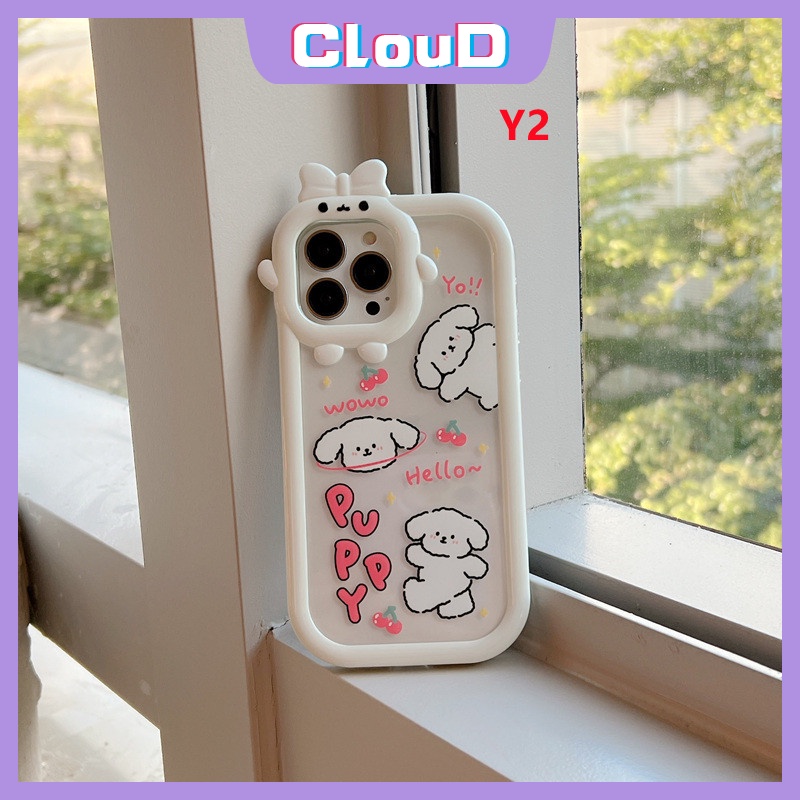 Litter Monster Lens Case OPPO A15 A54 A57 2022 A12 A3s A5s A7 A95 A16K A15s A35 A55 A16 A53 A9 2020 A5 2020 A92 A16s A31 A76 A36 A33 A74 A92 Reno 5 5F Cute Puppy Dog Soft TPU Cover