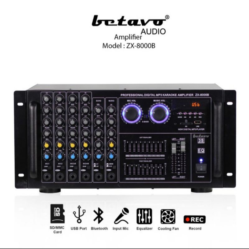 Amplifier betavo ZX 8000 B profesional amplifier karaoke bluetooth