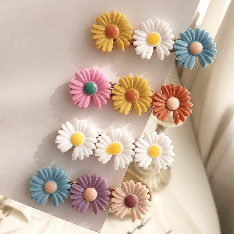 Fashion hairpin headdress Jepit Rambut Model Bunga Daisy Gaya Korea untuk Anak Perempuan