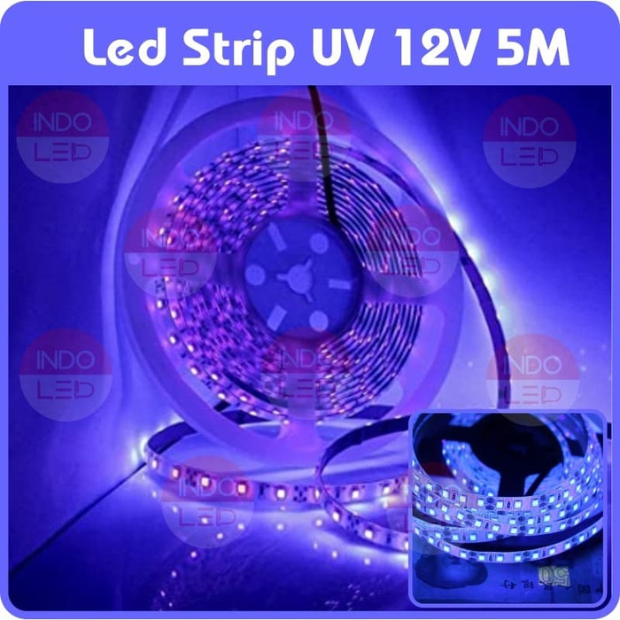 LED STRIP ULTRAVIOLET SMD 5050 IP44 5M 12V-LAMPU ULTRAVIOLET/LAMPU UV