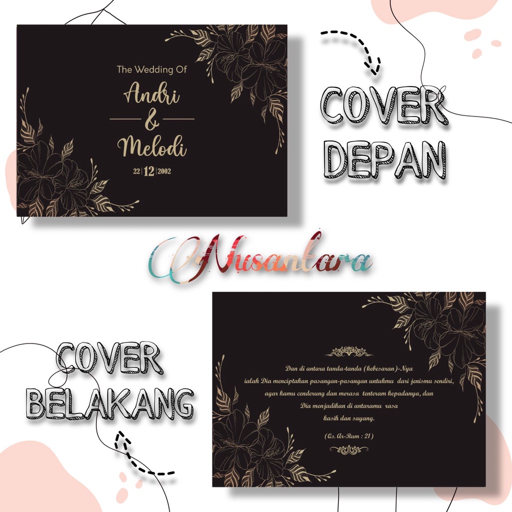 

Buku tamu pernikahan custom nama / Wedding guest book