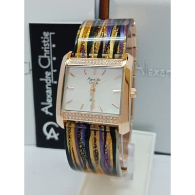jam tangan wanita alexandre christie original AC 2672LH PELANGI KUNING ROSEGOLD