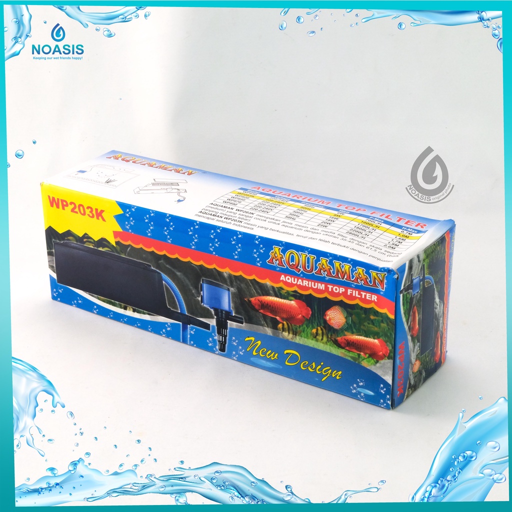 TOP FILTER BOX AQUARIUM AQUAMAN WP 203 K WP-203K AQUASCAPE AKUARIUM LOW WATT / WAT RENDAH