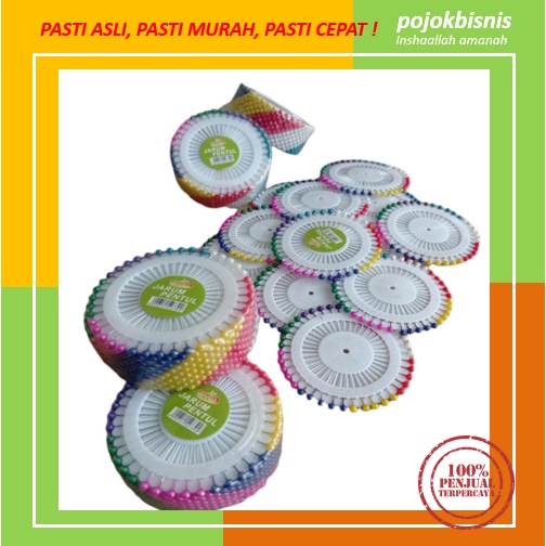 1 LEMPENG JARUM PENTUL HIJAB BULAT ISI 40 PCS