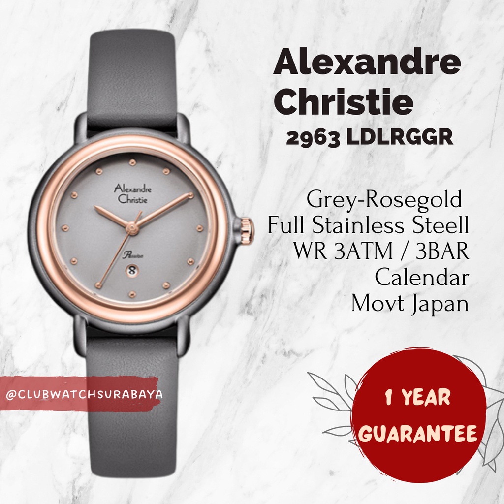 Jam Tangan Waita Alexandre Christie ORI 2963 LDLRGGR / Alexandre Christie Jam Tangan Cewek 2963 LDLR