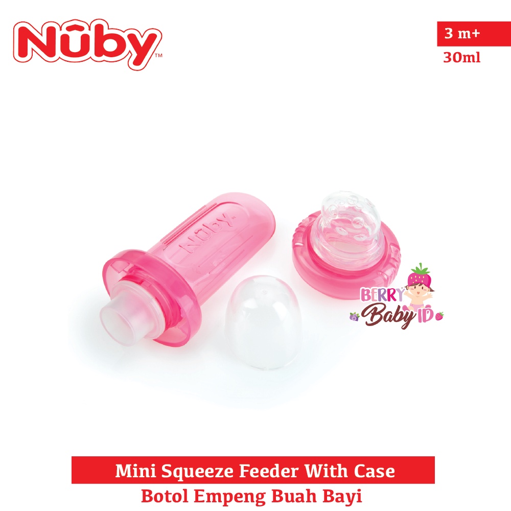 Nuby Mini Squeeze Feeder Baby Food Feeder Squeeze Silikon 3m+ Berry Mart