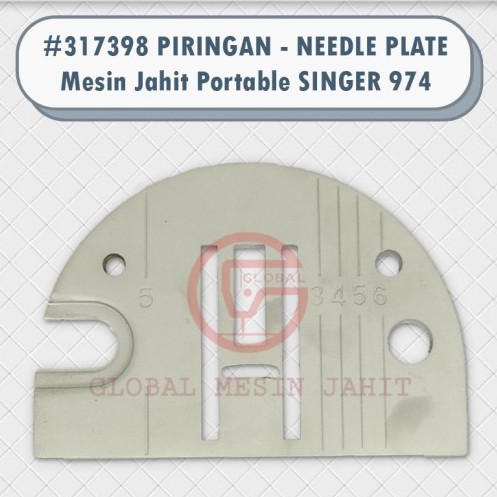 #317398 PIRINGAN - NEEDLE PLATE Mesin Jahit Portable SINGER 974