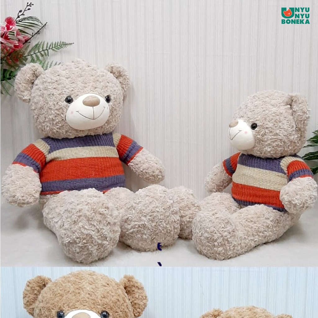 Boneka Teddy Bear Sweater Warna Warni 24&quot;/90cm Beruang Animal