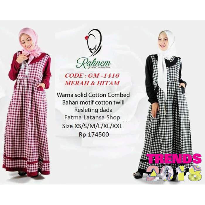 Gamis kaos Rahnem gm 1416 gamis terbaru baju wanita baju gamis Merah