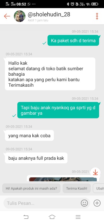 Batik Couple + Anak, Gamis Dan Kemeja Lengan Pendek Limited Edition By Batik Sumber Bahagia