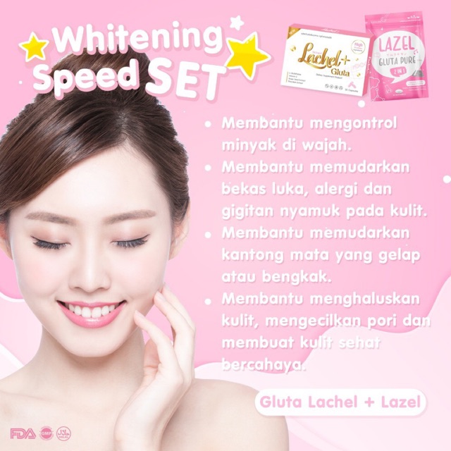 SPEED WHITENING SET ( GLUTA LACHEL PLUS + LAZEL PURE ) 100 % ORIGINAL THAILA