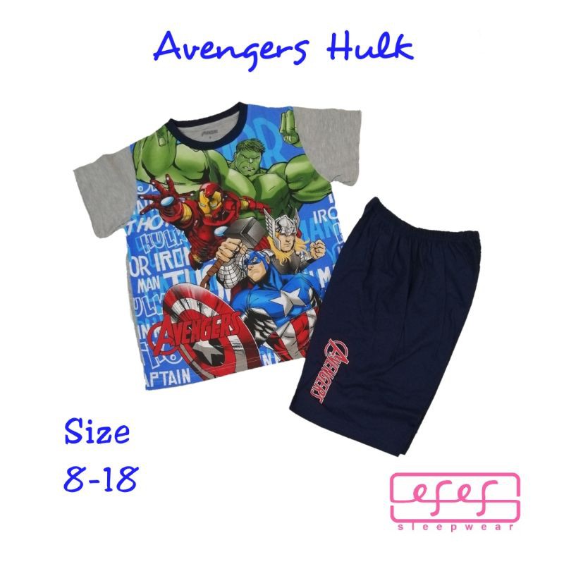 Setelan baju santai anak laki-laki hulk