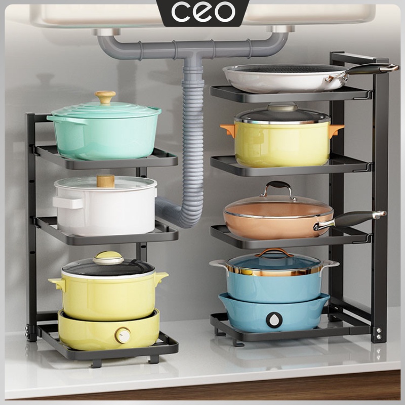 CEO Rak Susun Bawah Wastafel Rak Peralatan Rumah Dapur Rak Serbaguna