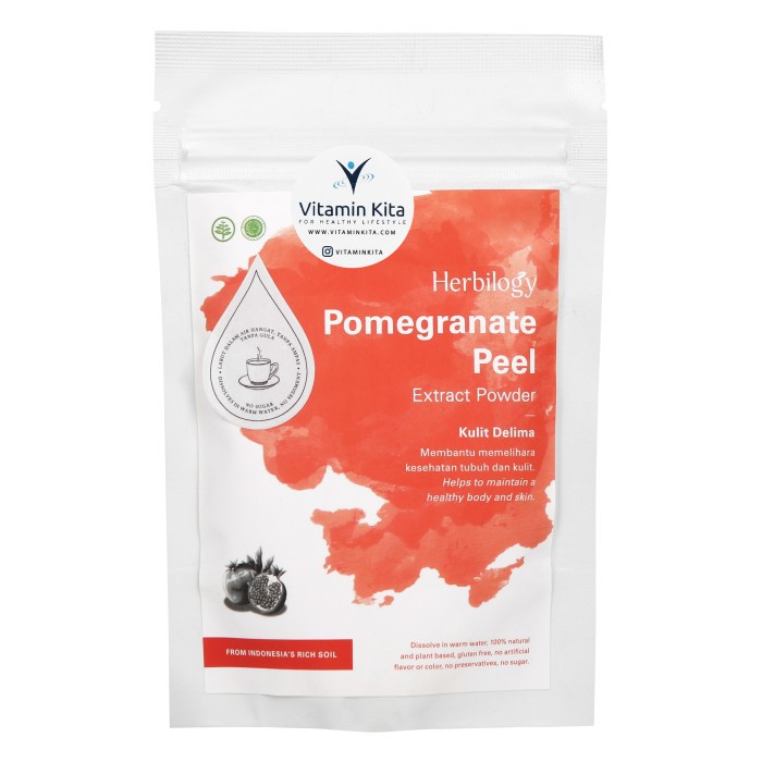 HERBILOGY POMEGRANATE PEEL EXTRACT POWDER 100GR BPOM KESEHATAN KULIT