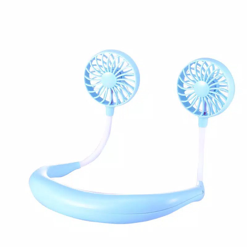 Neck Fan KIPAS ANGIN LEHER Mini Portable USB Rechargeable Model Gantung Leher Outdoor Travel