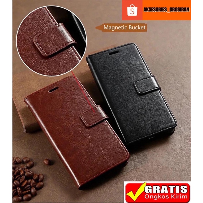 VIVO T1 5G S1 S1 PRO Z1 PRO Y01 Y11 Y12 Y12i Y15 Y15S Y15A Y17 Y19 Y91 Y91C Y93 Y95 U3 Flip Cover Leather Case Hp Dompet Kulit