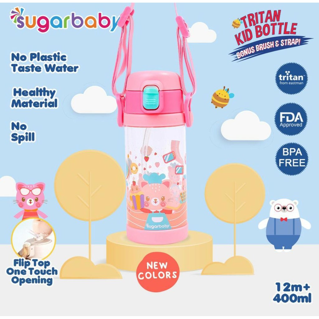 SUGAR BABY TRITAN KID BOTTLE 400ML / BOTOL MINUM / SUGAR BABY