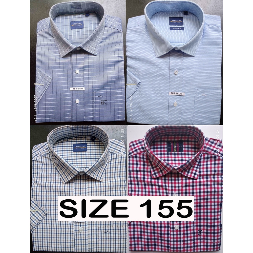 Kemeja Reguler Fit Lengan Pendek Merk ARROW Ukuran 15.5