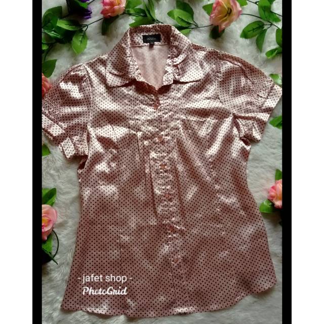 Pink polcadot women top
