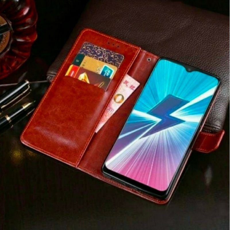 Oppo A3s Oppo A71 Oppo A83 flip case cover dompet kulit
