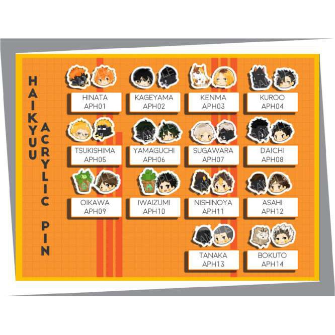 

HAIKYUU ACRYLIC PIN