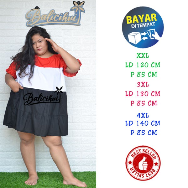 Balicihui Dress Malory Pelangi Jumbo Dress Jumbo Wanita Dress Plus Size Dress Big Size Dress Bali