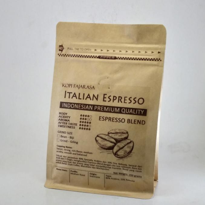 

Kopi Fajarasa Italian Espresso Biji Kopi Espresso Blend 200 gram GRATIS ONGKIR