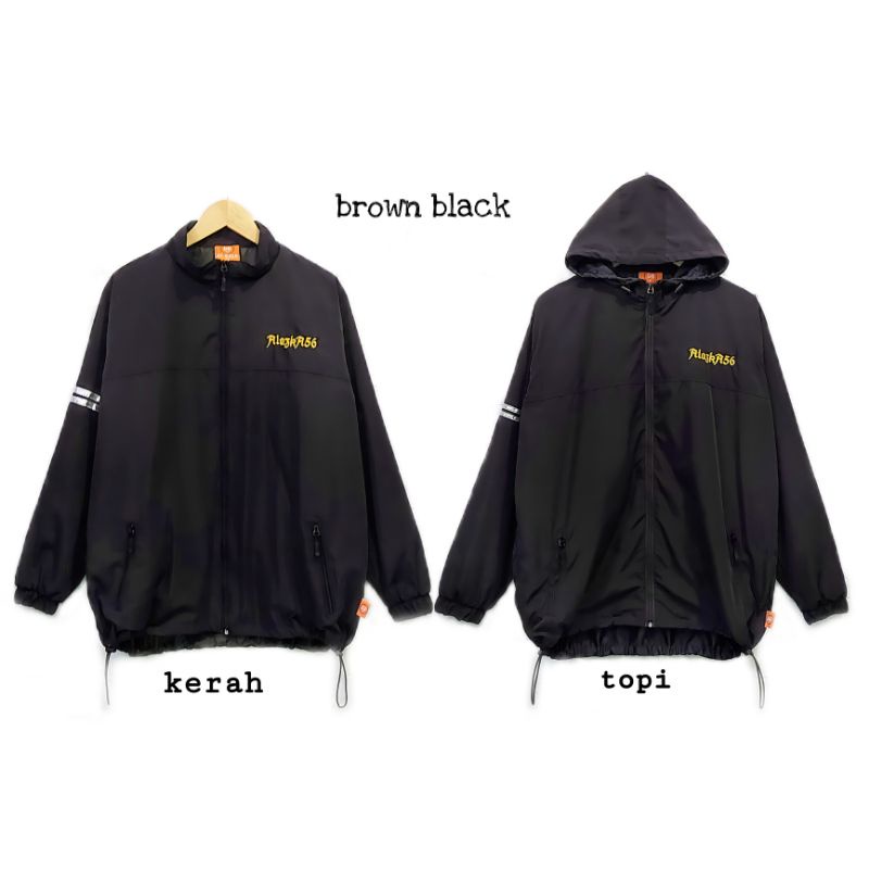 Jaket Olahraga/OUTDOOR/UNISEX/ld 120-130-150/parasut @didas/JUMBO-Brown black