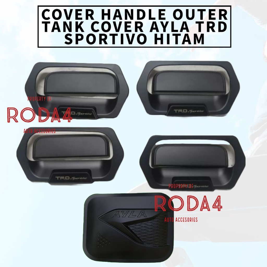 Paket Handle Outer Mangkok Tank Cover Mobil Agya Ayla Trd Sportivo 2022 2021 2020 2019 2018 2017 2016 2015 2014 Tutup Bensin Carbon Hitam