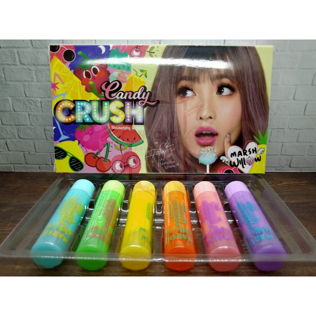 [PER BOX] * NCC * Marshwillow Lip Balm Candy Crush Moisturizing Lipbalm - Per Box - isi 6 pcs