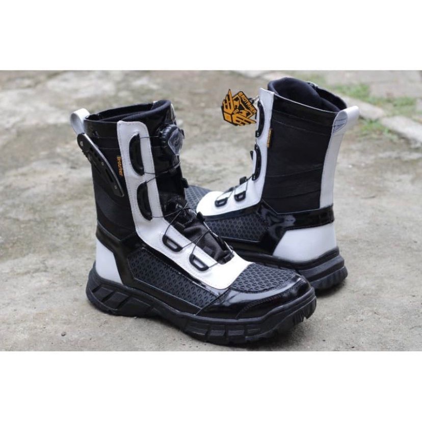 Sepatu Boots Pdl Provost Polri Merk Brother Tali Putar Kulit Asli
