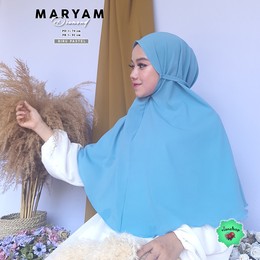 jilbab maryam PART 1 bergo tali non ped,bergo naswa , jilbab 1 layer , jilbab instan,jilbab cantik-maryam BIRU PASTEL