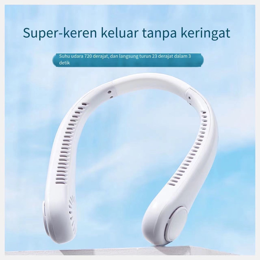 Kipas Angin Mini Gantung Leher Portable USB Rechargeable / Kipas Angin Kecil Isi Ulang / Mini Fan Neck Elektrik