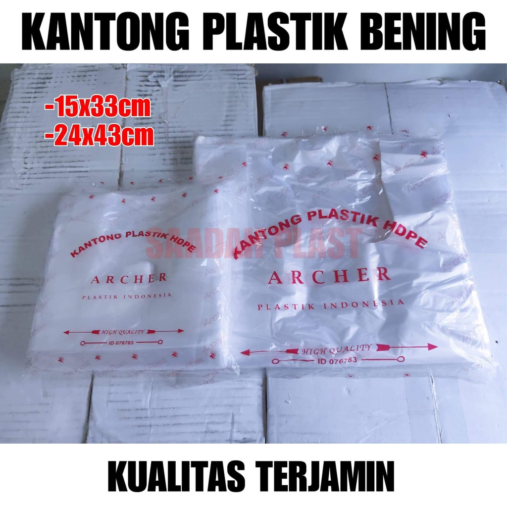 HD Kantong kresek plastik putih bening tebal uk 15 24