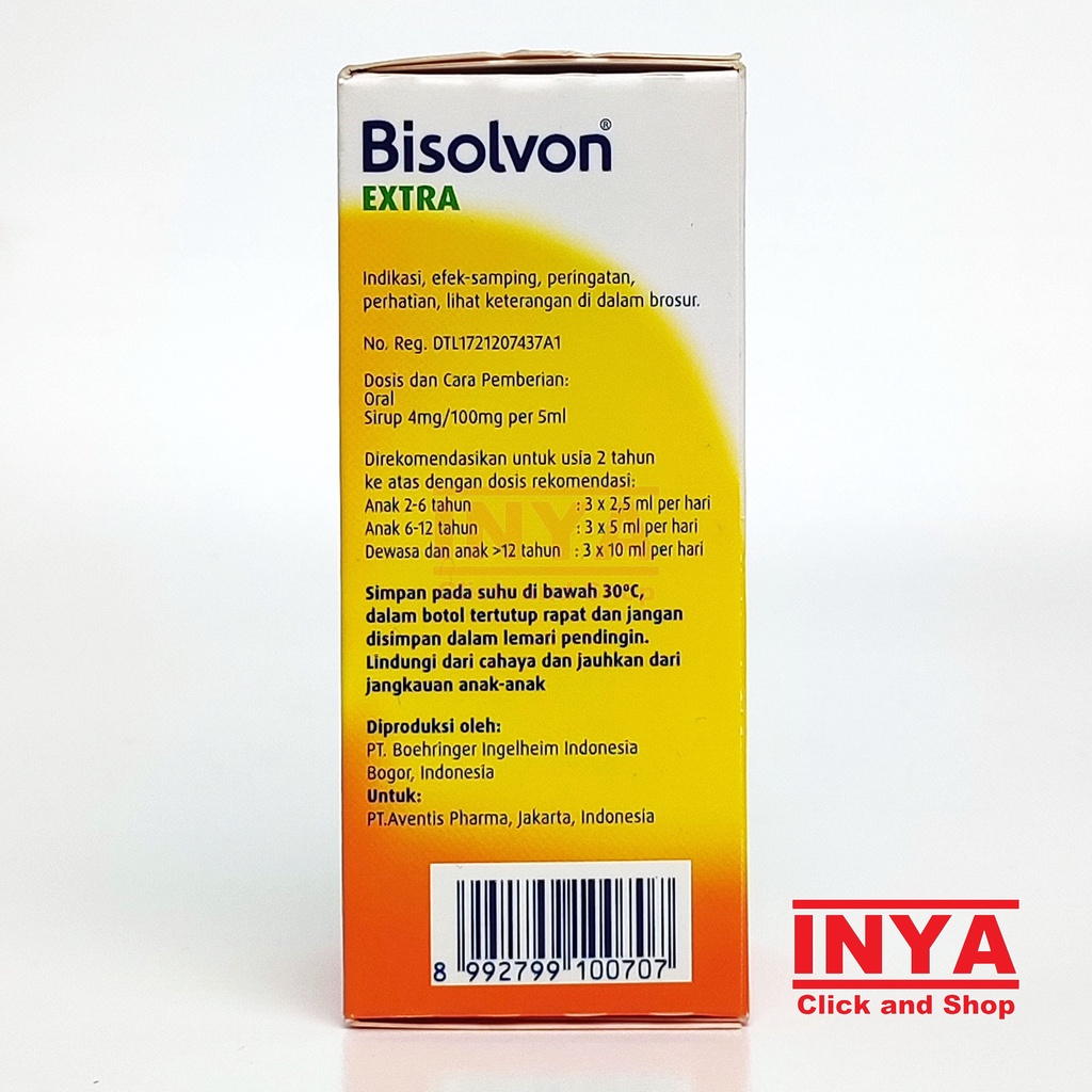 BISOLVON EXTRA BATUK BERDAHAK RASA MENTHOL PEPERMINT 60ml - Obat Batuk