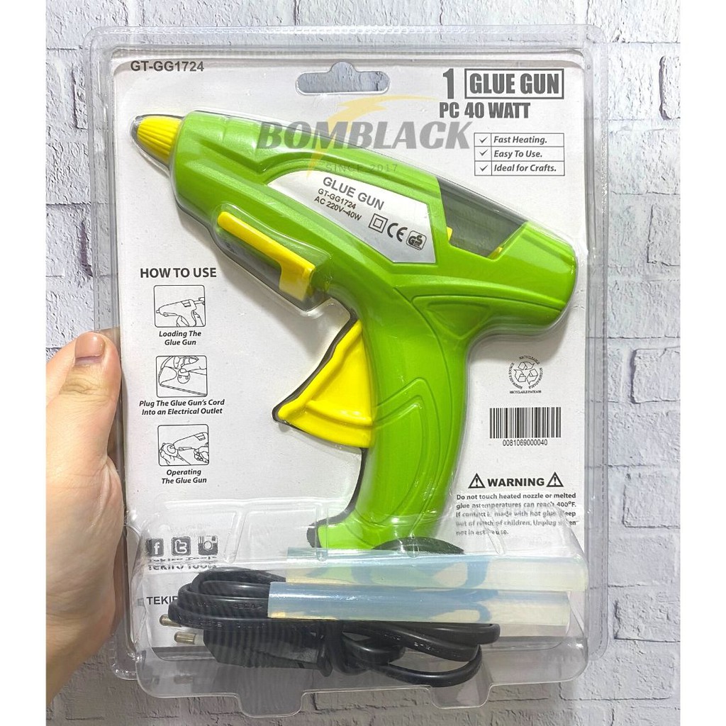 Hot Melt Glue Gun 40 Watt TEKIRO BESAR Tembakan Lem Tembak Lilin Bakar