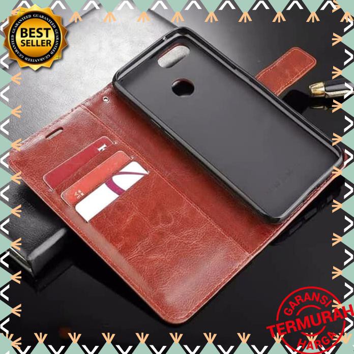 ACC HP FLIP LEATHER WALLET OPPO A12 SARUNG KULIT DOMPET KANCING