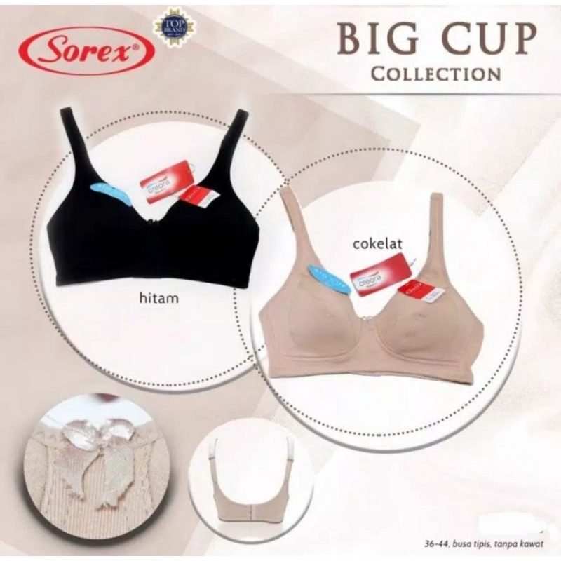 Sorex Bra Big Cup Collection (01008)BH Busa Tipis Tanpa Kawat Setara Cup D