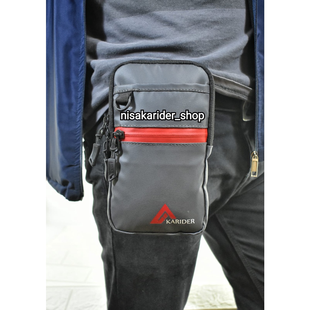 tas hp mini sabuk karider pria/wanita waterproof real pic