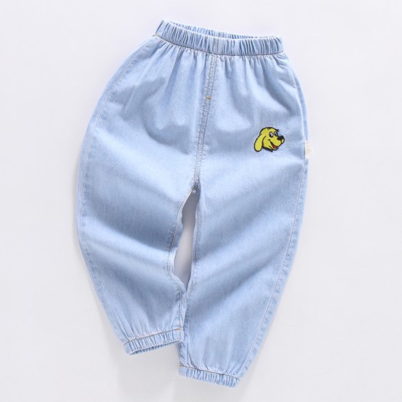 CL1-Celana Jeans Pinggang Karet Anak Laki-laki dan Perempuan Motif Bergambar Import