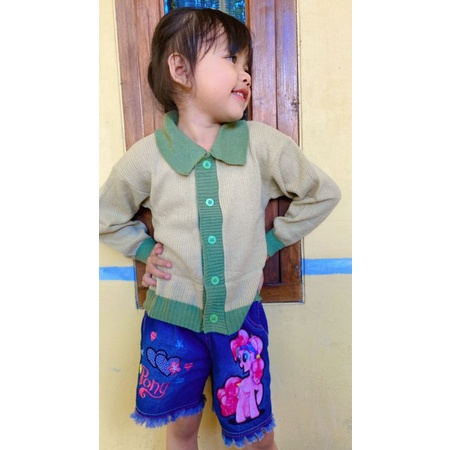 Sweater Cardigan rajut Anak Kemeja wanita